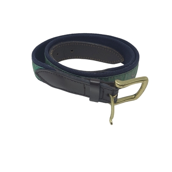 Vineyard Vines | Marlin Swordfish Fabric & Leather Ends Surcingle Belt (Size 32) - Picture 1 of 13